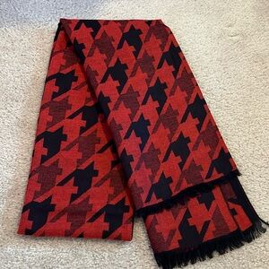 Houndstooth Red Scarf